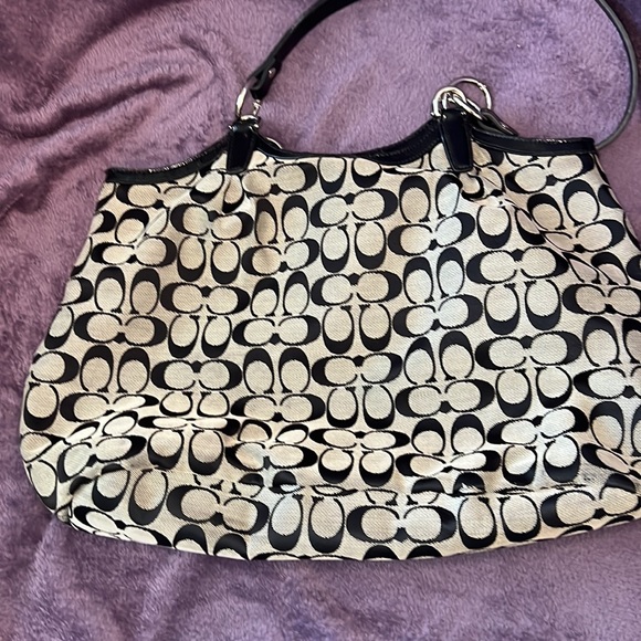 Coach, gray and black canvas bag, large - Picture 2 of 4